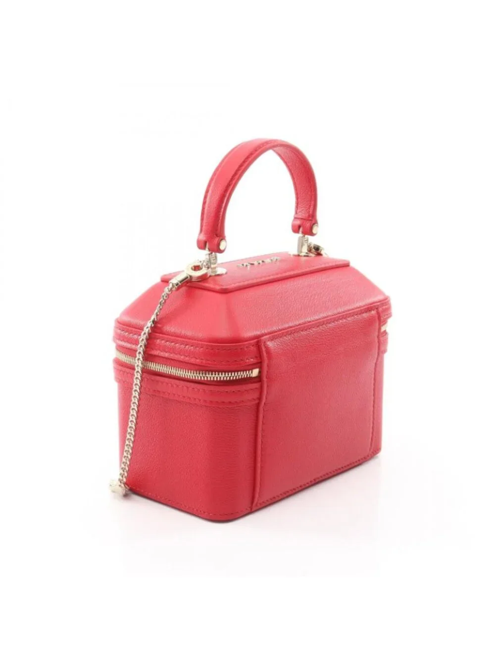 Bvlgari Handbag Serpenti Forever 2-Way Red Leather Vanity